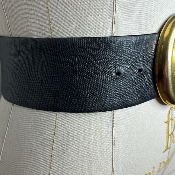 Vintage Donna Karan wide textured leather belt main image 9
